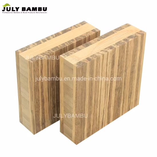 Panel tejido de hebras de bambú Tiger 3 capas 19 mm 38 mm Panel de madera de bambú