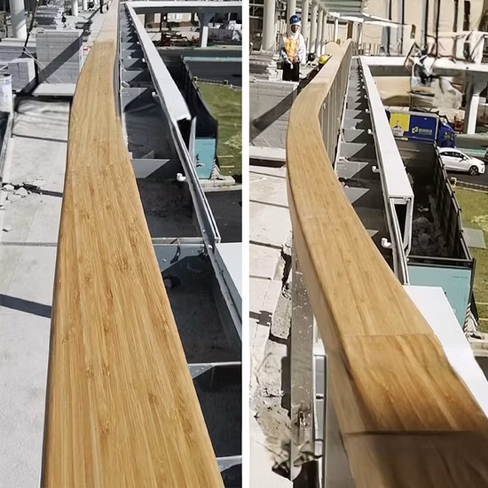 Pasamanos exterior de bambú sostenible para jardín, terraza y escaleras